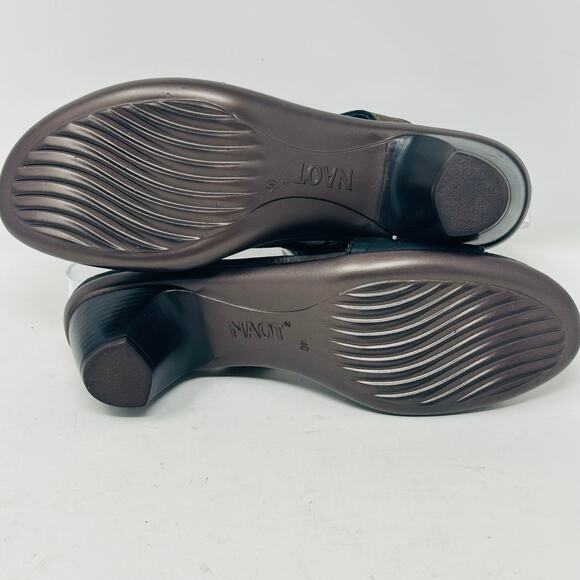 Naot Heeled Strappy Sandals Size 40 US 9 Open Toe Ankle Strap Studded Bronze - Picture 13 of 14